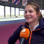 Angel Daleman raast alweer over het ijs